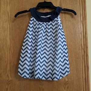HealthTex top for toddler girl - navy and white Chevron